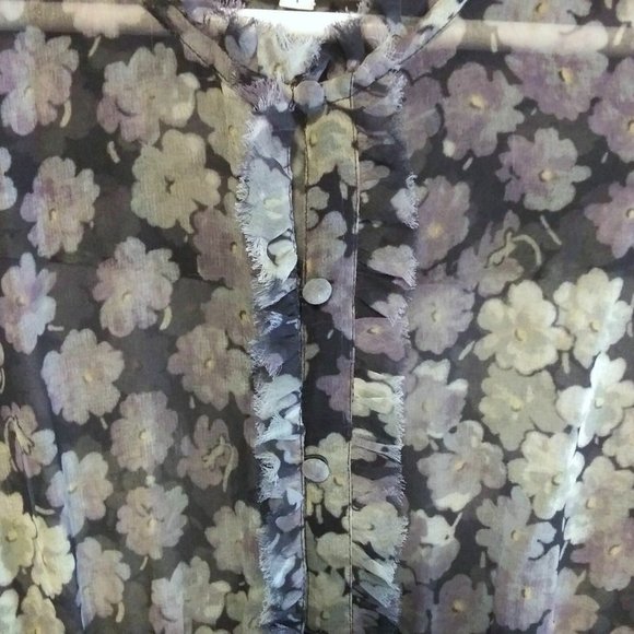 Diab'less Vintage Maxi Dress Floral Print Long Dress Green/Black Size 1 - Picture 5 of 12